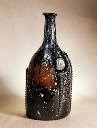 Dunkelbraune Flasche, wahrscheinlich Nailsea, spätes 18. Jahrhundert